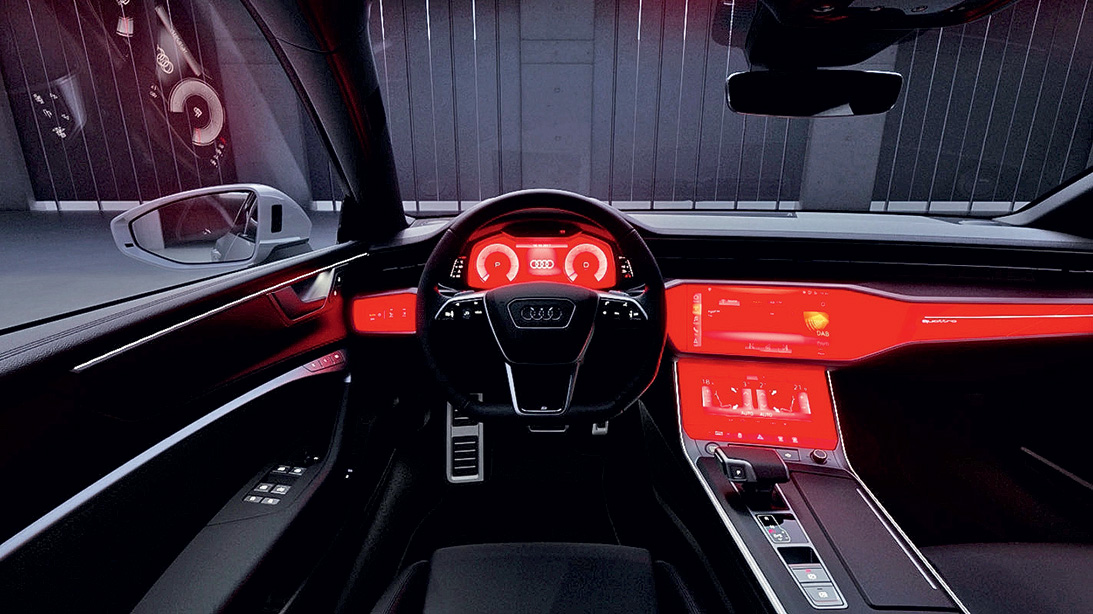 Концепция интерьера новой Audi A7 подсветка