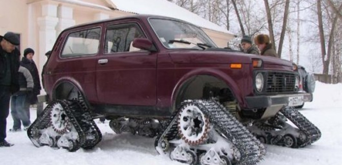Как превратить автомобиль в снегоход