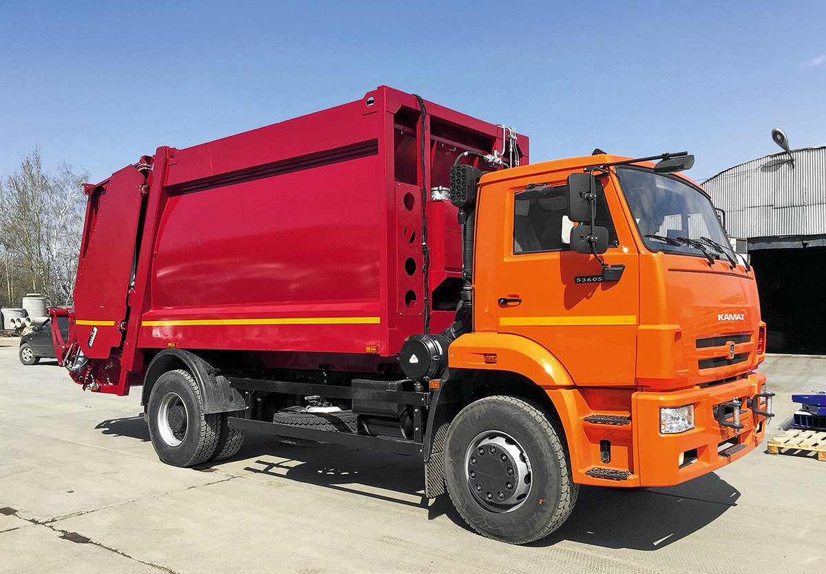 Оранжевый бордовый мусоровоз КАМАЗ 53605. Синий мусоровоз КАМАЗ 53605. JAC бункеровоз.