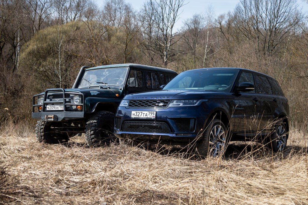 УАЗ «Хантер» и Range Rover Sport на бездорожье. Волынка против балалайки