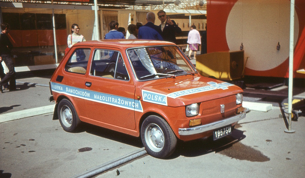 «Польский Малух» — FIAT 126P на выставке внешнеторговой фирмы Polmot на ВДНХ.